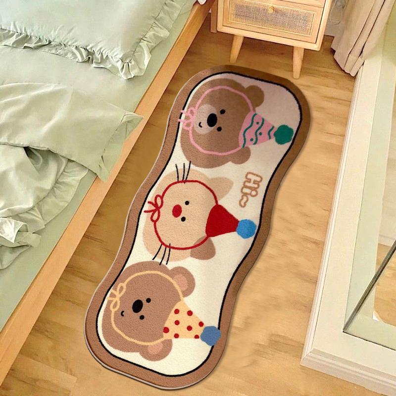 Kawaii Puppy Carpet Absorbent Floor Mat Cartoon Rug Bedroom Bedside Foot Pad Balcony Living Room Non-Slip Children's Room Carpet