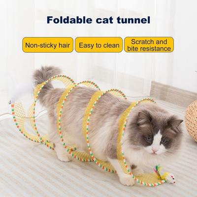 Cat Tunnel Toy Foldable Interactive Self Play Cat Hunting Spiral Tunnel Toy with