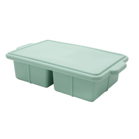 Square Ice Cube Tray with Lid 2-Cavity Food-Grade Silicone Easy-Release Mold for Whiskey Cocktails Leak-Proof Stackable Ice Cube Maker