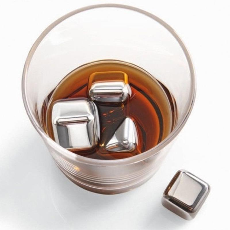5Pcs/lot Stainless Steel Whiskey Stones Ice Cubes Soapstone Glacier Cooler Stone.
