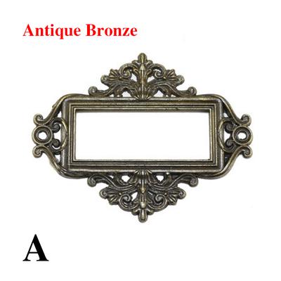 5PCs Name Card Label Frame Card Holder Antique Tags Label Holder Drawer Pull Cabinet File Vintage