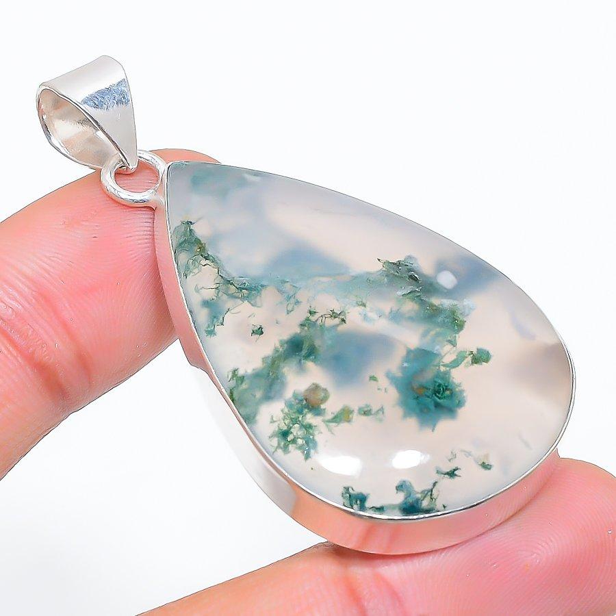 

Black Onyx Gemstone Handmade 925 Sterling Silver Jewelry Pendant 2.17 SU-10886