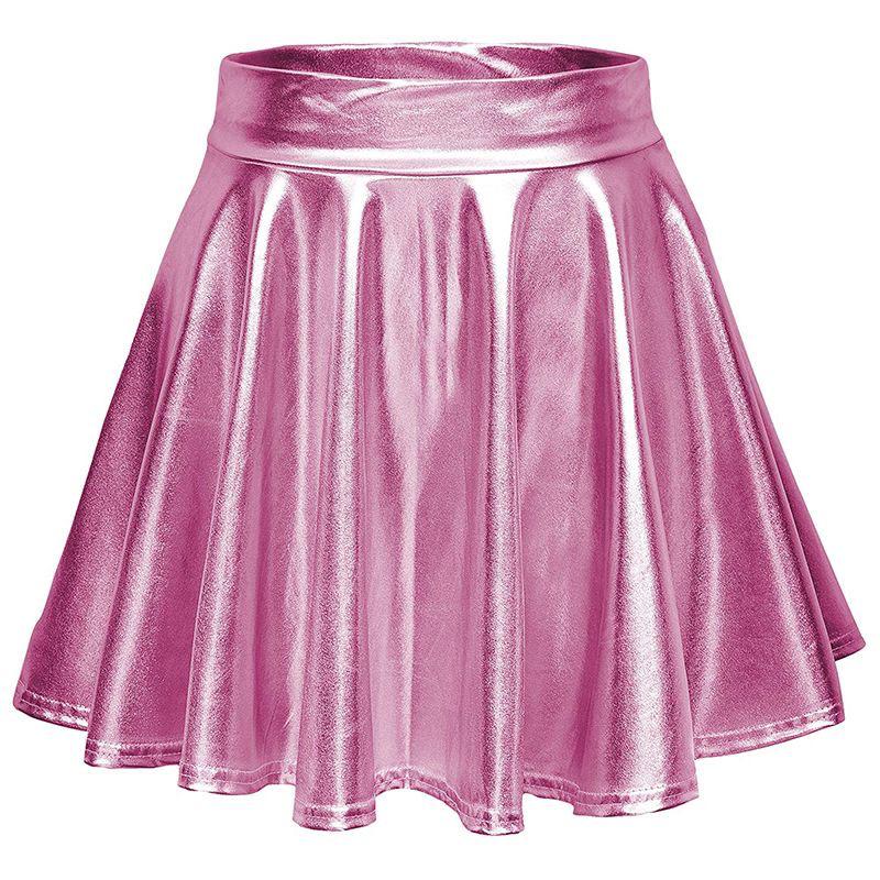 Women's Nightclub Performance Metal Pleated Skirt