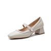 New Women Shoes Fashion Pumps Pearl Leather High Heels Shoes OL Mary Jane Dress Shoes