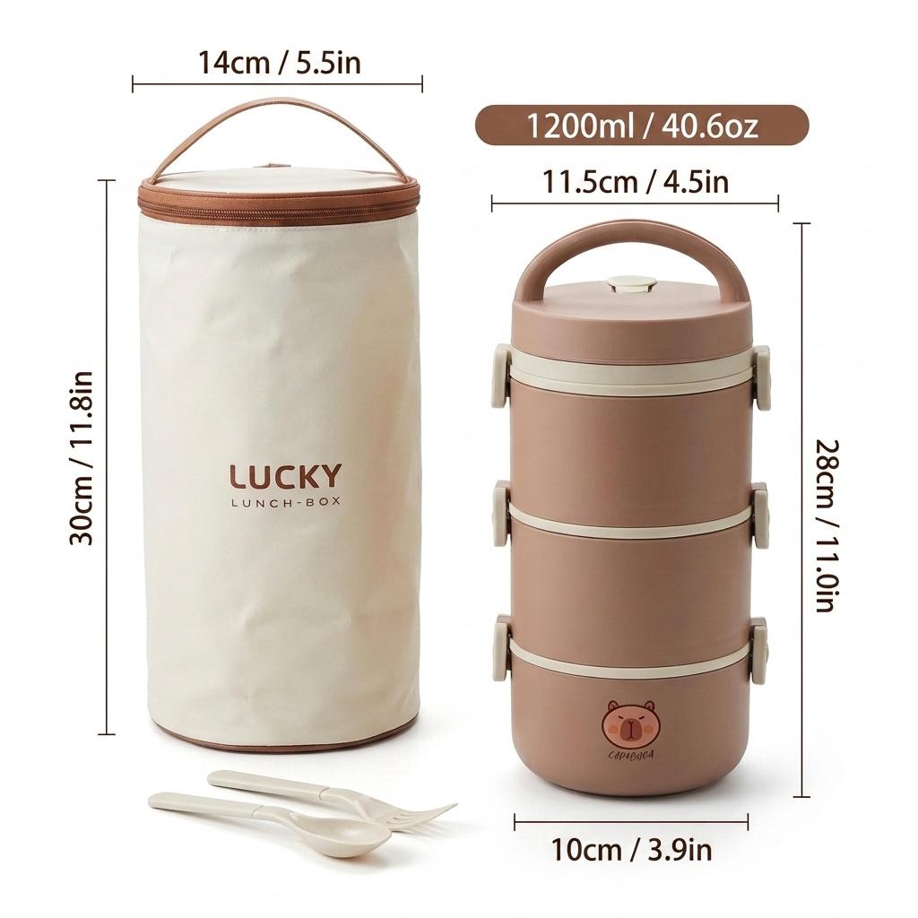 Microwave Safe 304 Stainless Steel Bento Box Thermal Lunch Box Portable Leakproof Insulated Kids Food Container Stackable