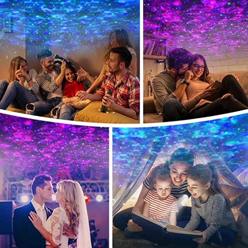Colorful Lamp Starry Sky Galaxy Projector Light Blueteeth Voice Control Music Player LED Night Light Valentine's Day Projection