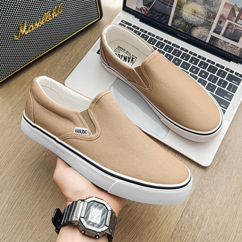 Low-top men's canvas shoes men's shoes breathable one-pedal casual board shoes men's large-size shoes labor insurance shoes