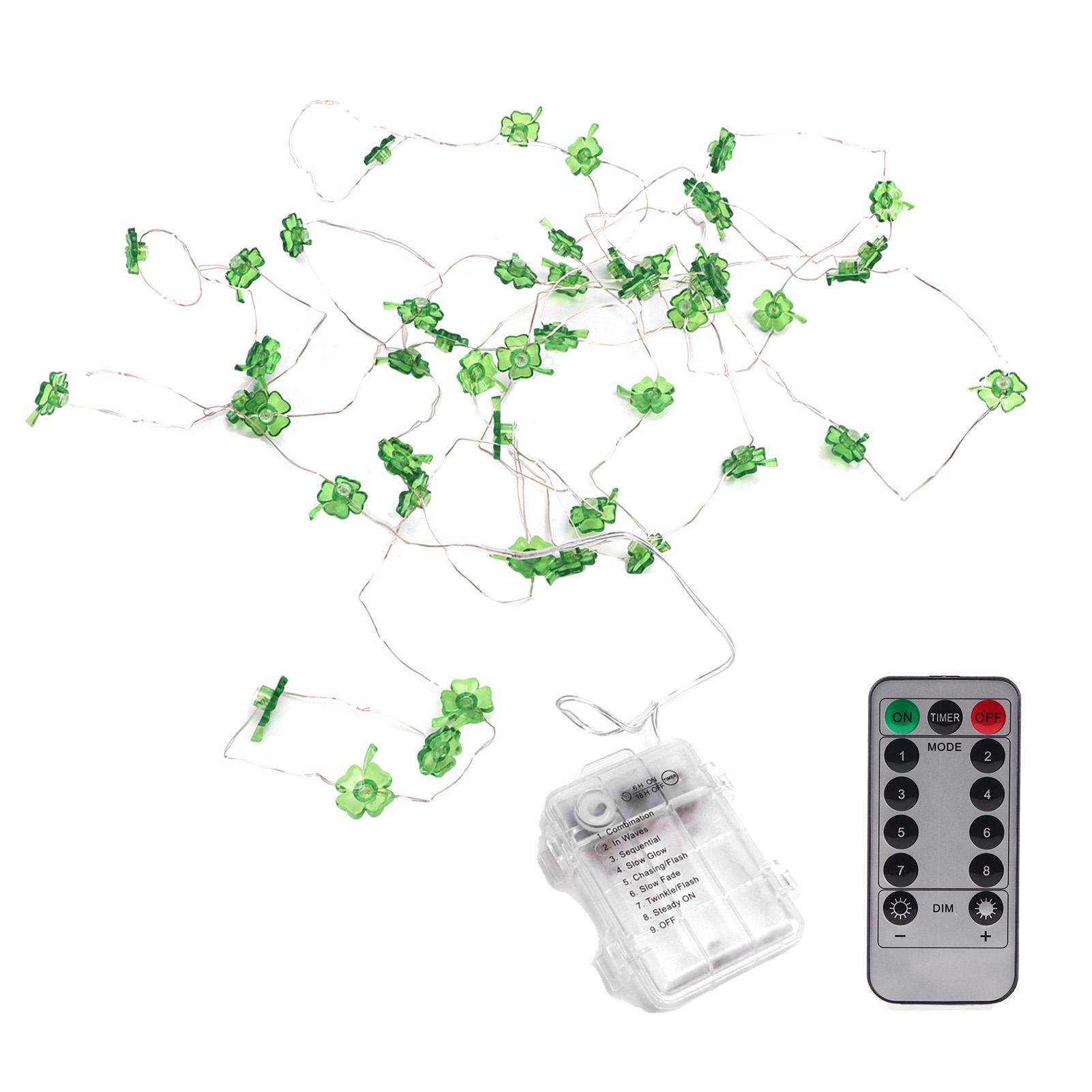 

4 Leaf Clover String Lights 50LEDs Decorative Hand Crafted LED Lights String for Indoor Holiday