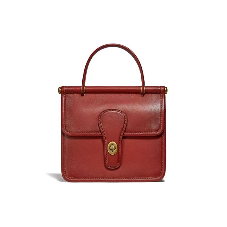 Coach Willis 18 Leather Top Handle Shoulder Crossbody Bag Small Women bags Brass Red-Sand 5789-B4SAR Basic Set BagDust Bag 27990₽