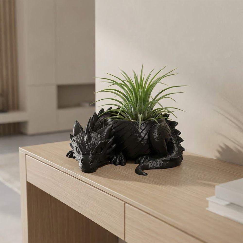 3D Printed Dragon Shaped Plant Pot Growing Pots Plastic Flower Container Funny Handmade Succulent Planter for Living Room