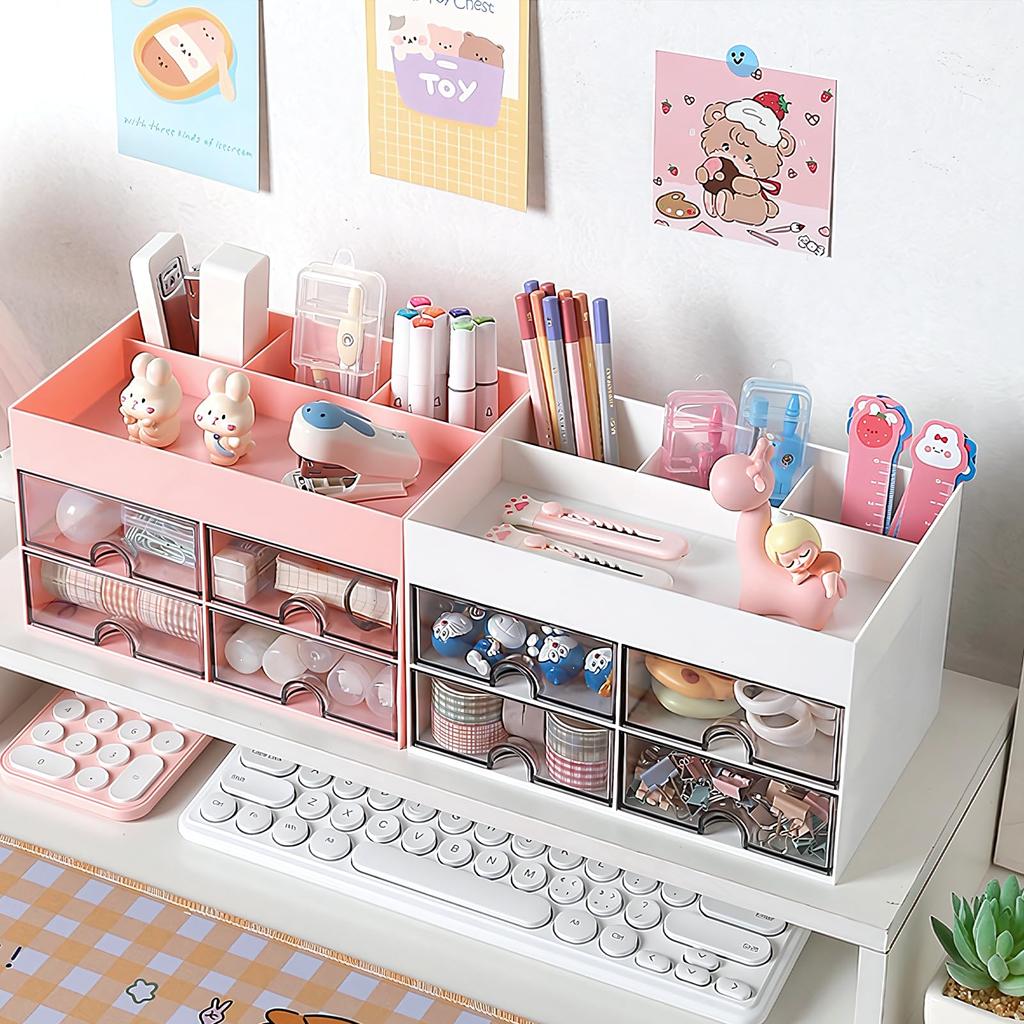Multifunctional Desktop Storage, Stationery Storage, Storage Case, Drawer, Desk Organizer, Storage Case, Desktop Storage Box, Pen Holder, Cosmetics