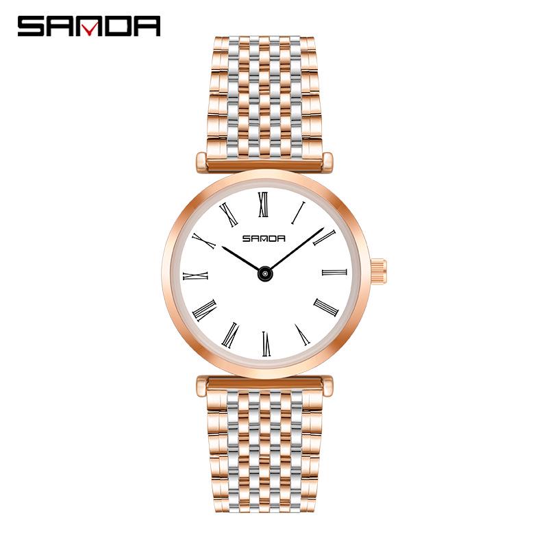Sanda Waterproof Quartz Watches: Fashionable Unisex Casual and Commuting Couple's Wristwatches