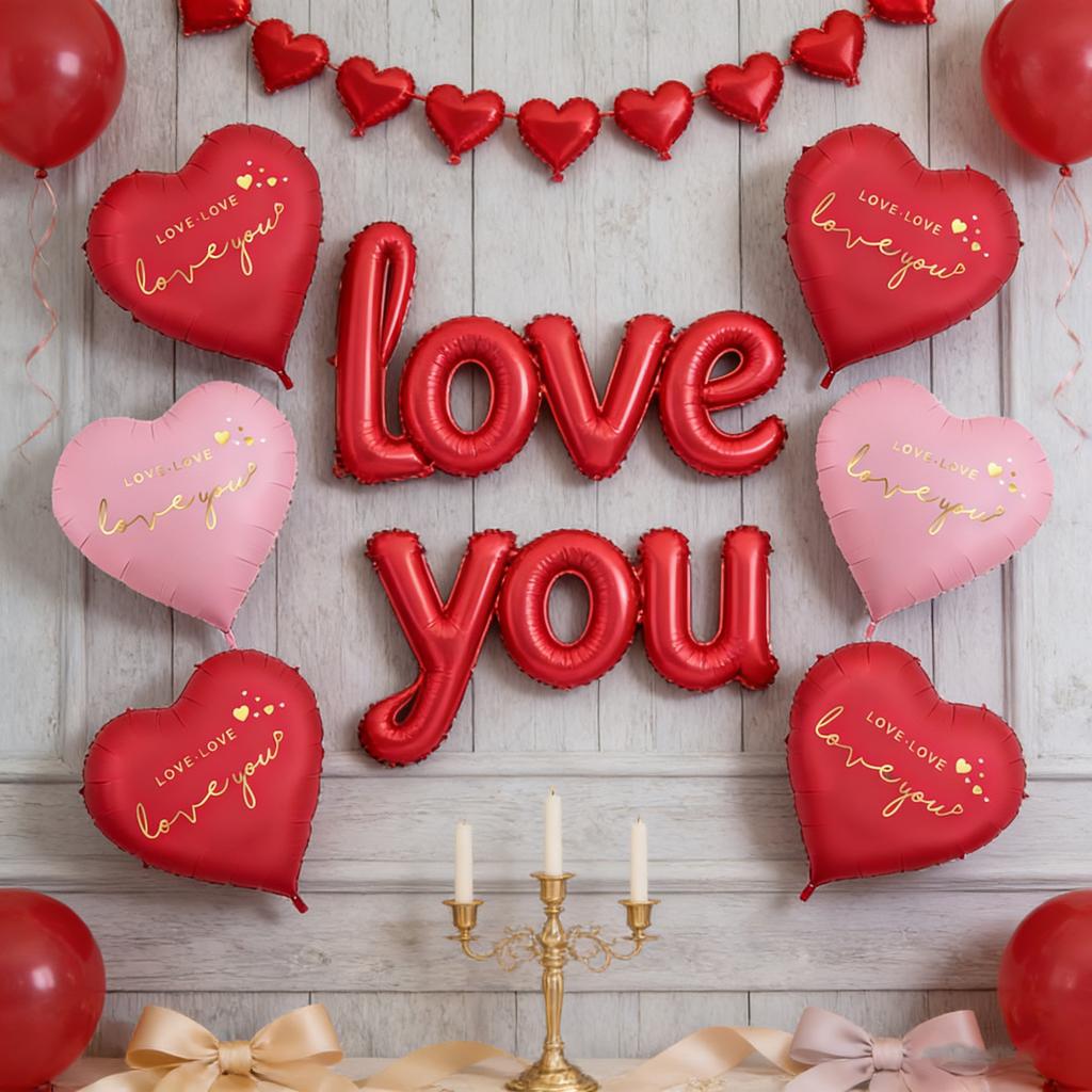 18 inch "love you" love balloon, Valentine's Day wedding anniversary decoration, birthday theme party atmosphere decoration