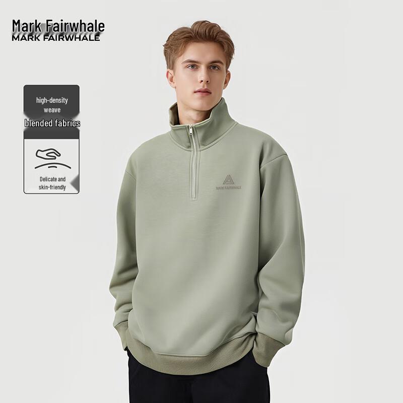 Mark Fairwhale Men's Casual Half-Zip Semi-High Collar Sweatshirt