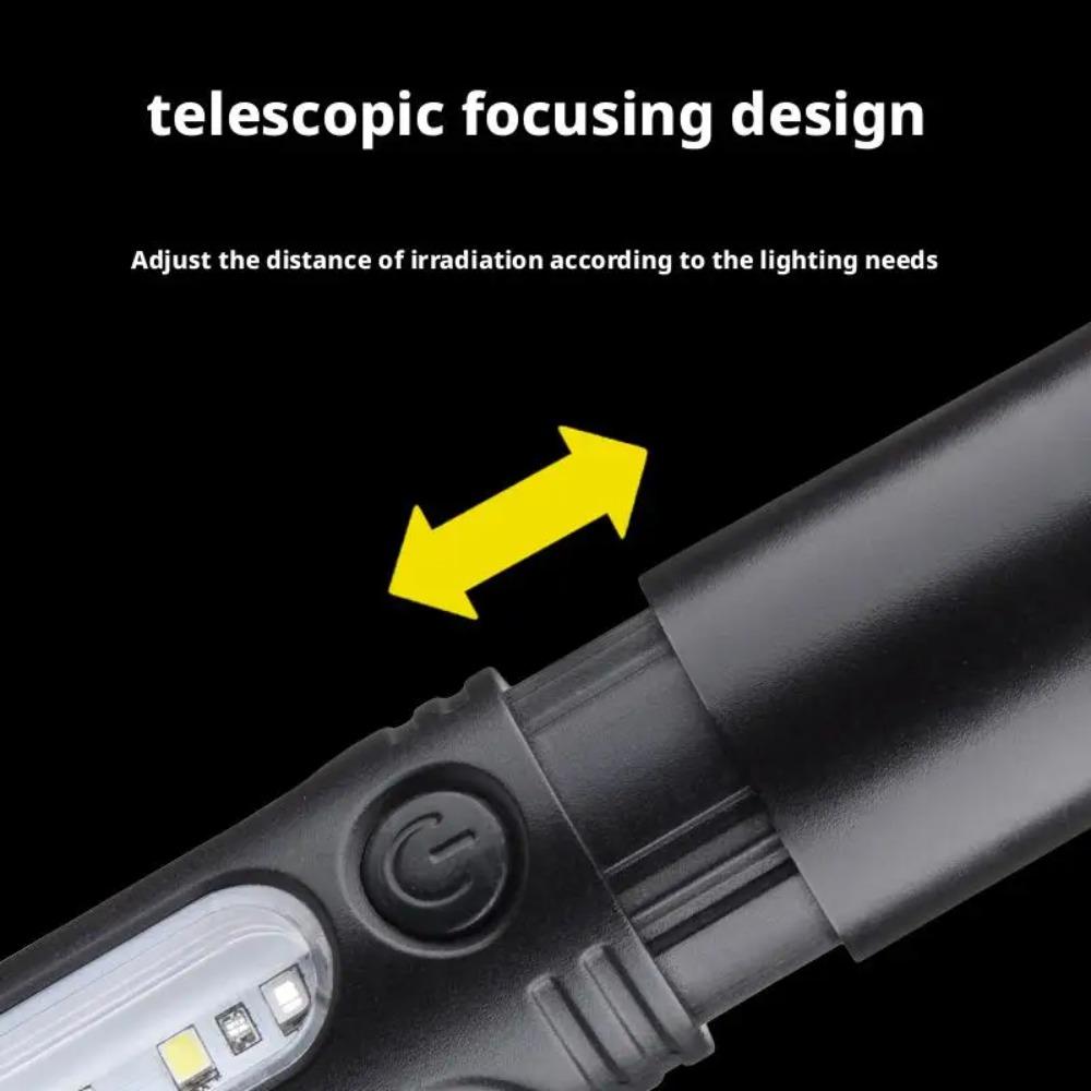 Ultra-Bright Rechargeable Flashlight Portable Outdoor Emergency Mini Work Light with White Laser Whistle for Camping Hiking
