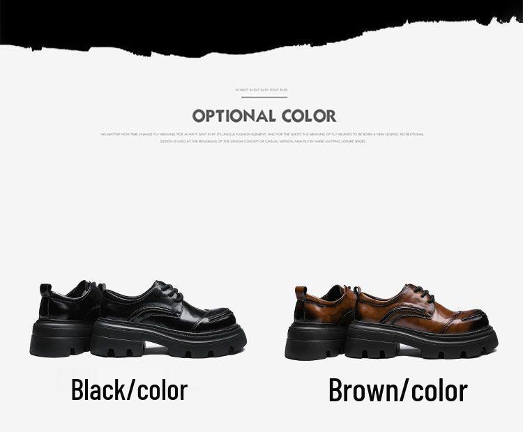 Pánske ležérne topánky z pravej kože na zvýšenie výšky z roku 2025: Hrubá podrážka, priedušná, všestranná, formálny britský štýl