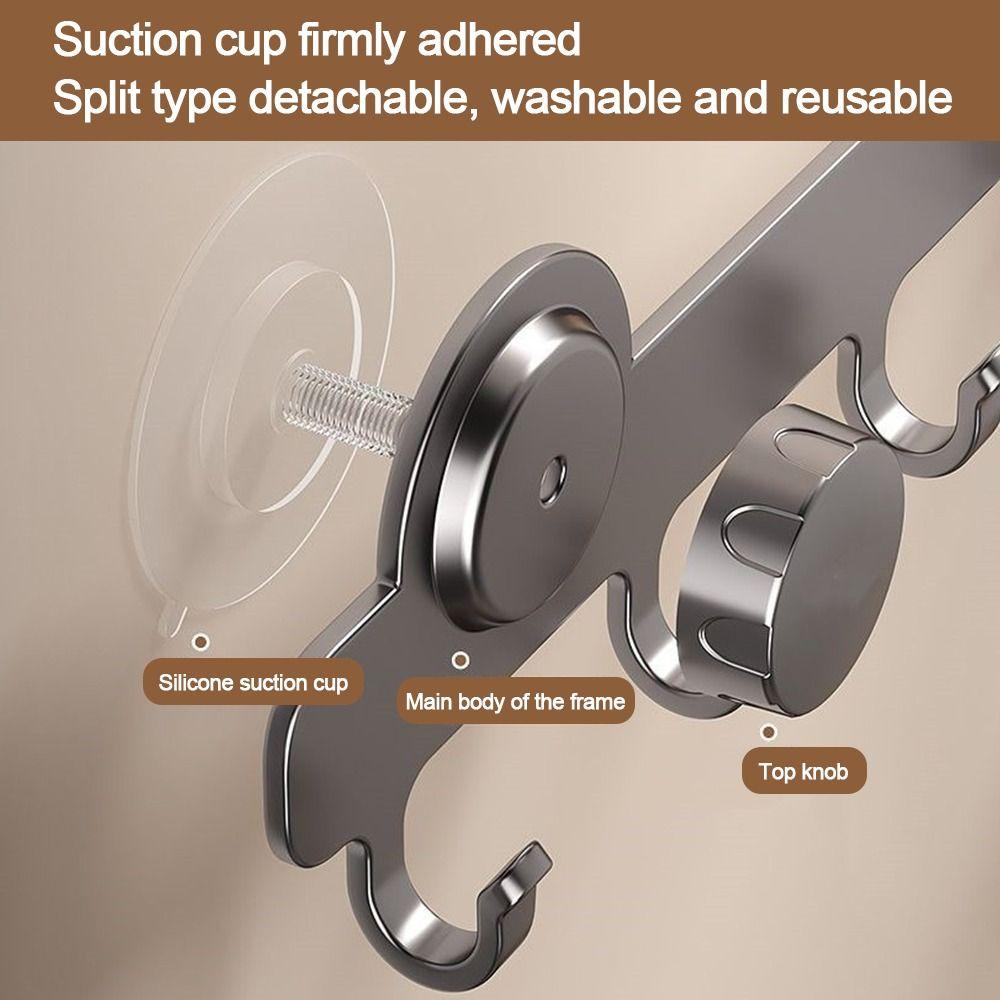 Metal Bathroom Towel Holder Suction Cup Simply Storage Clothes Hanger Hook Convenient Single Row Coat Rack