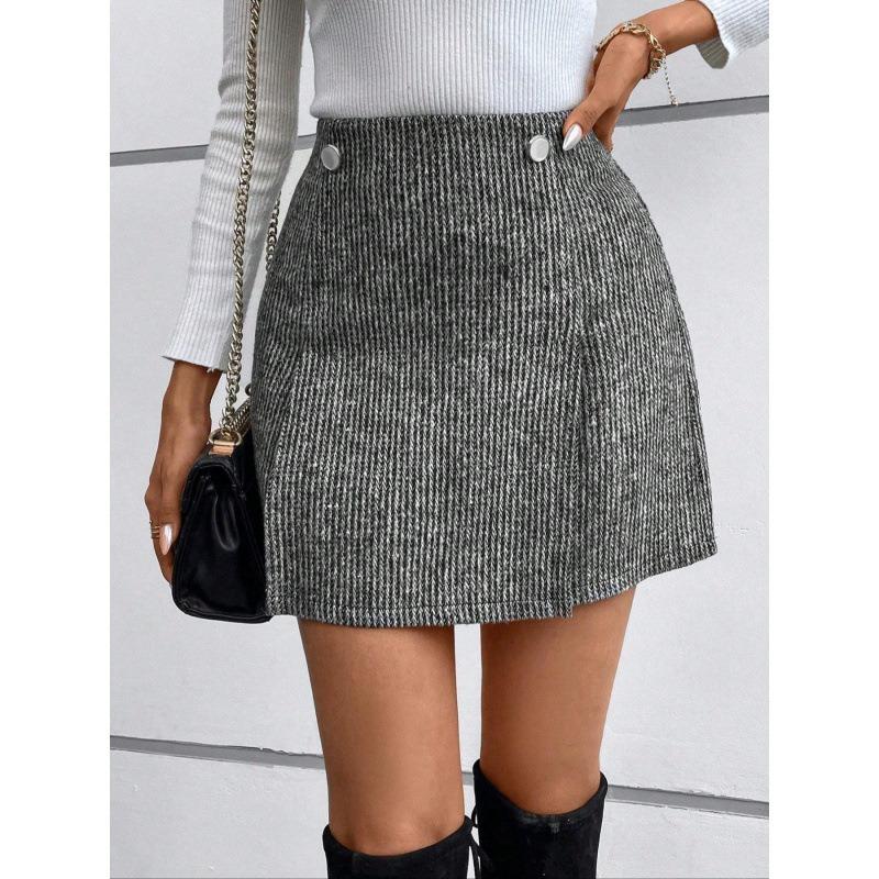 Women S High Waist Houndstooth Mini Skirt Casual Fashion