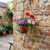 Unique Beautiful Peacocks Themed Hanging Basket Crafted From Weather Resistant Iron For Balcony Garden Patios Courtyard Display