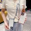 Plating Clear Strap Case For OPPO Realme 13 Pro Plus C55 C53 Reno 12F 12 11F 11 10 8 Crossbody Lanyard Cord 6D Shockproof Cover