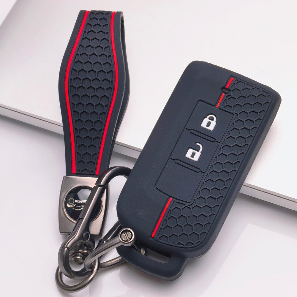 Key Case Cover for Mitsubishi Outlander ASX Lancer Pajero Sport L200 Triton Eclipse with Keychain Anti-Scratch Surface Shockproof Structure