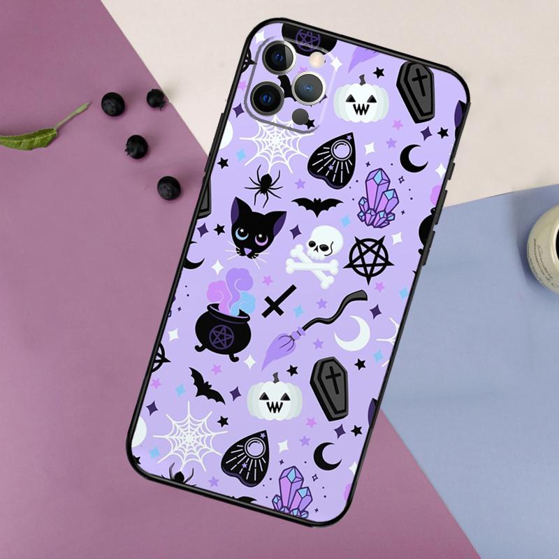 Witches Cat Moon Phone Case For iPhone 17 16 15 14 11 12 13 Pro Max Plus 12 13 mini 16e 17 Air Bumper Cover