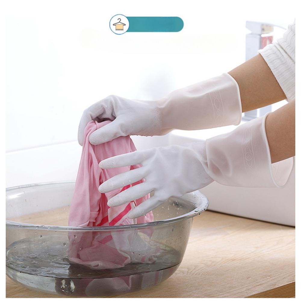 3 Pairs of Cleaning Gloves, Household Cleaning Dishwashing Gloves, Kitchen Dishwashing Gloves, Rubber Thin, Durable, Waterproof, Plastic Thick