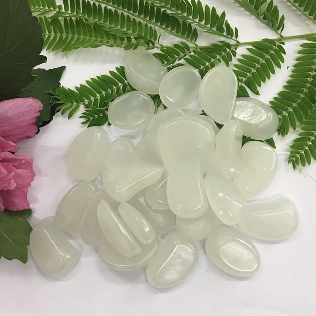Garden Pebbles Glow Stones Rocks Luminous Pebbles for Walkways Outdoor Decor Aquarium Fish Tank Garden Decorative Stones100pcs
