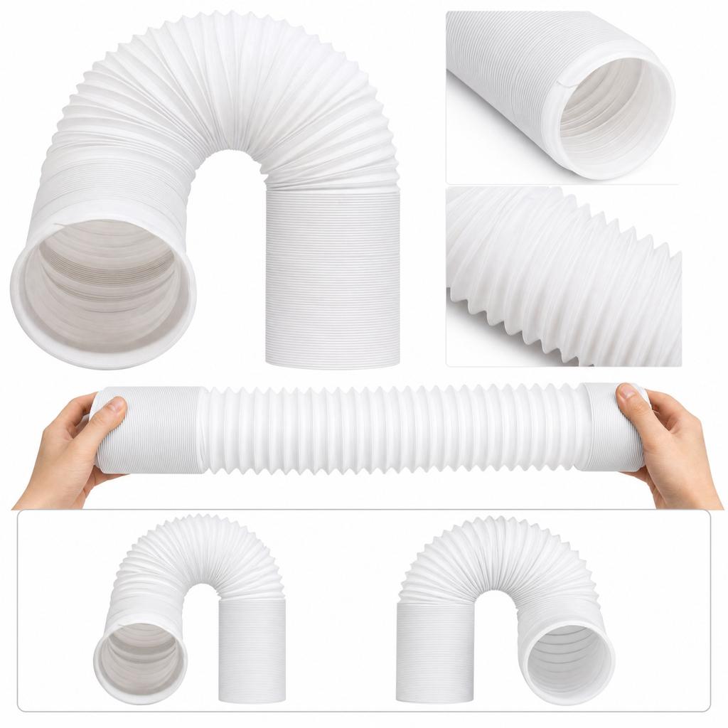 Mangueira de Ventilação para Ar Condicionado Portátil com Rosca Anti-Horário, Duto de Substituição Expansível para Unidades Domésticas