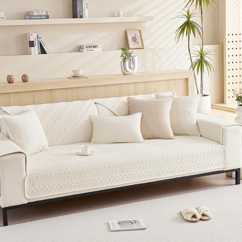 Winter Plush Sofa Cushion Non-Slip Simple Modern Thickened Seat Cushion Living Room Backrest Winter Leather Sofa Cover Cover Towel
