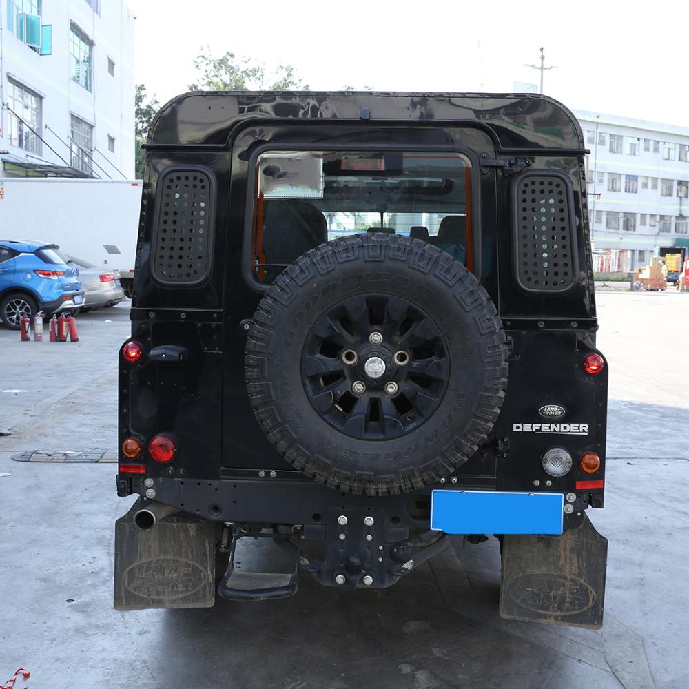 For Land Rover Defender 90 110 2004-2018 Alloy Black Car Rear Door Roof Side Window Glass Protective Plate Cover Car Accessories