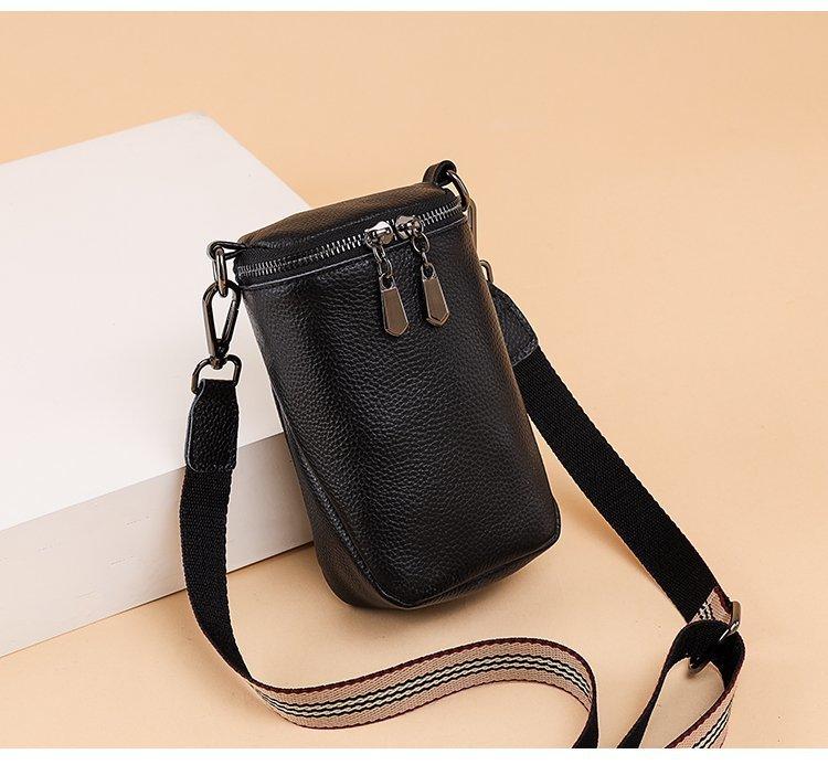 Your favorite bag Zacht Koe Lederen Meisje Telefoon Messenger Bag Hoge Kwaliteit Echt Lederen Schoudertas Crossbody Tas Voor Vrouwen 2022 Mini Dames Handtas zwart