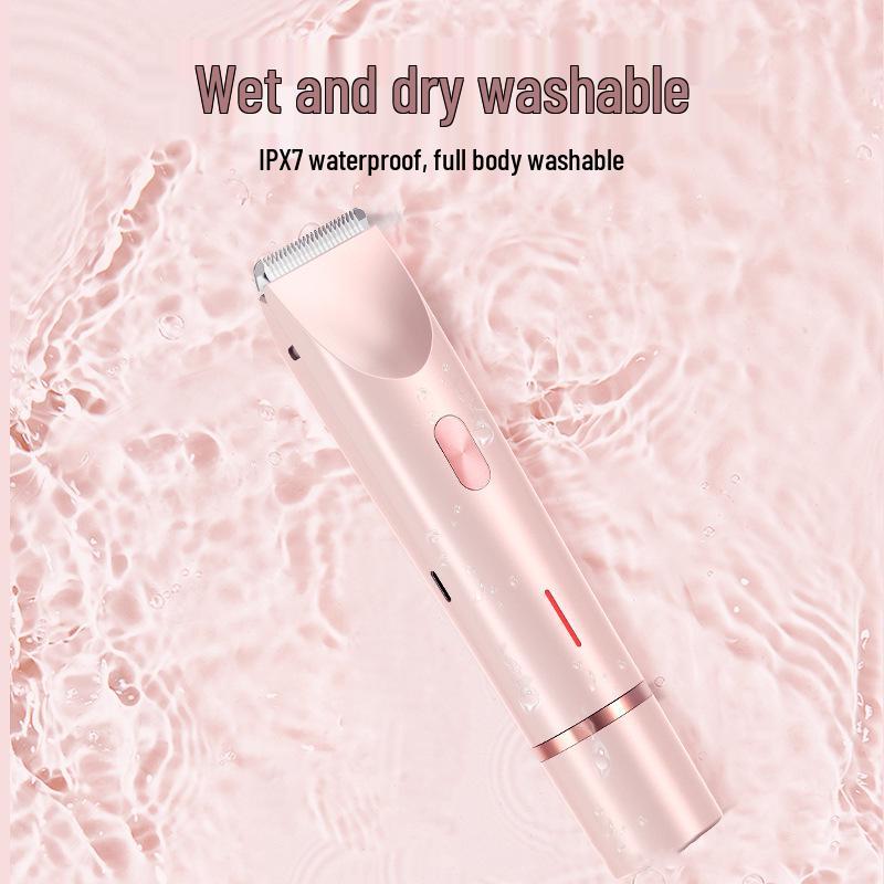 Rechargeable Women's Dual-Headed Underarm Shaver and Trimmer with Digital Display
