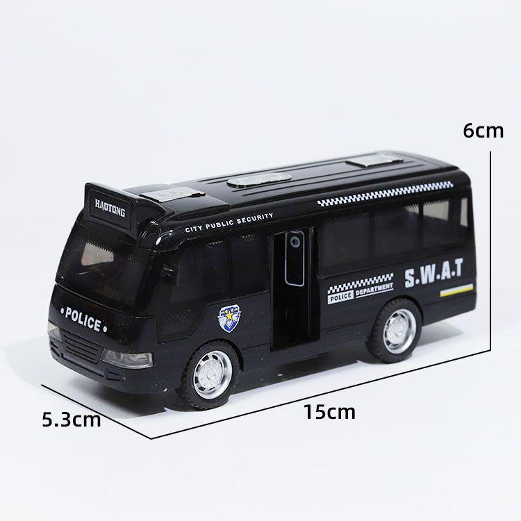 Children's Light & Sound Inertial Bus Toy with Opening Doors and Music