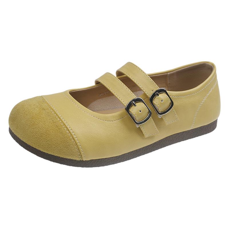 

2025 весна и лето новая верхняя одежда ретро надпись с туфлями Мэри Джейн женские на плоской подошве с круглым носком тост Birken мелкий вырез одинарные туфли 40