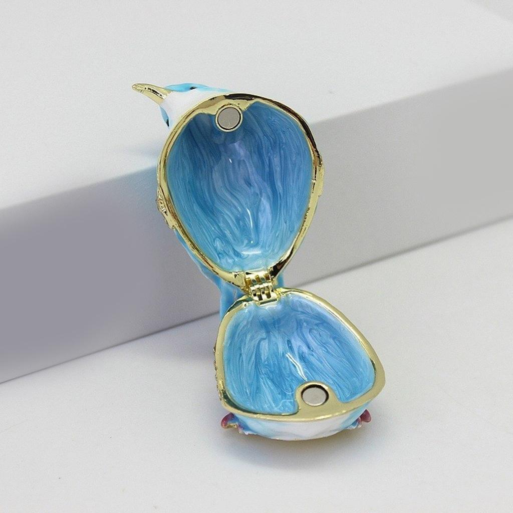 Multifunctional Sparrow Shaped Hinged Jewelry Holder Elegant Display Case for Small Accessories Rings and Earrings Box