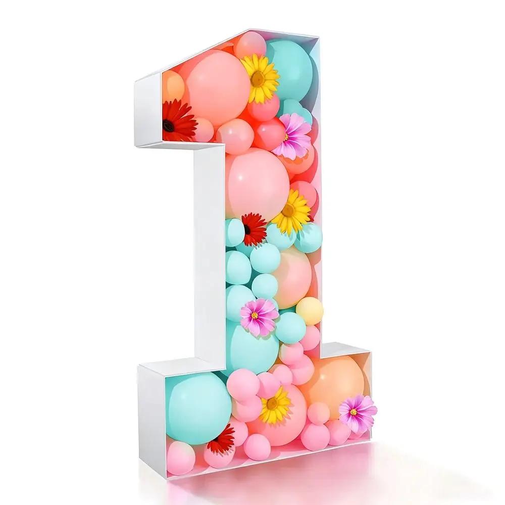 Numbers 0-9 3D Balloon Frame 91.5CM Three-dimensional Digital Balloon Number Box Large Size Balloon Combination 3D Standee