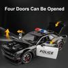 1:24 Scale SRT Hellcat Prado LC250 Police Car Model Toy Doors Opened Pull Back Light Music Miniature Vehicles Kids Boys Gifts