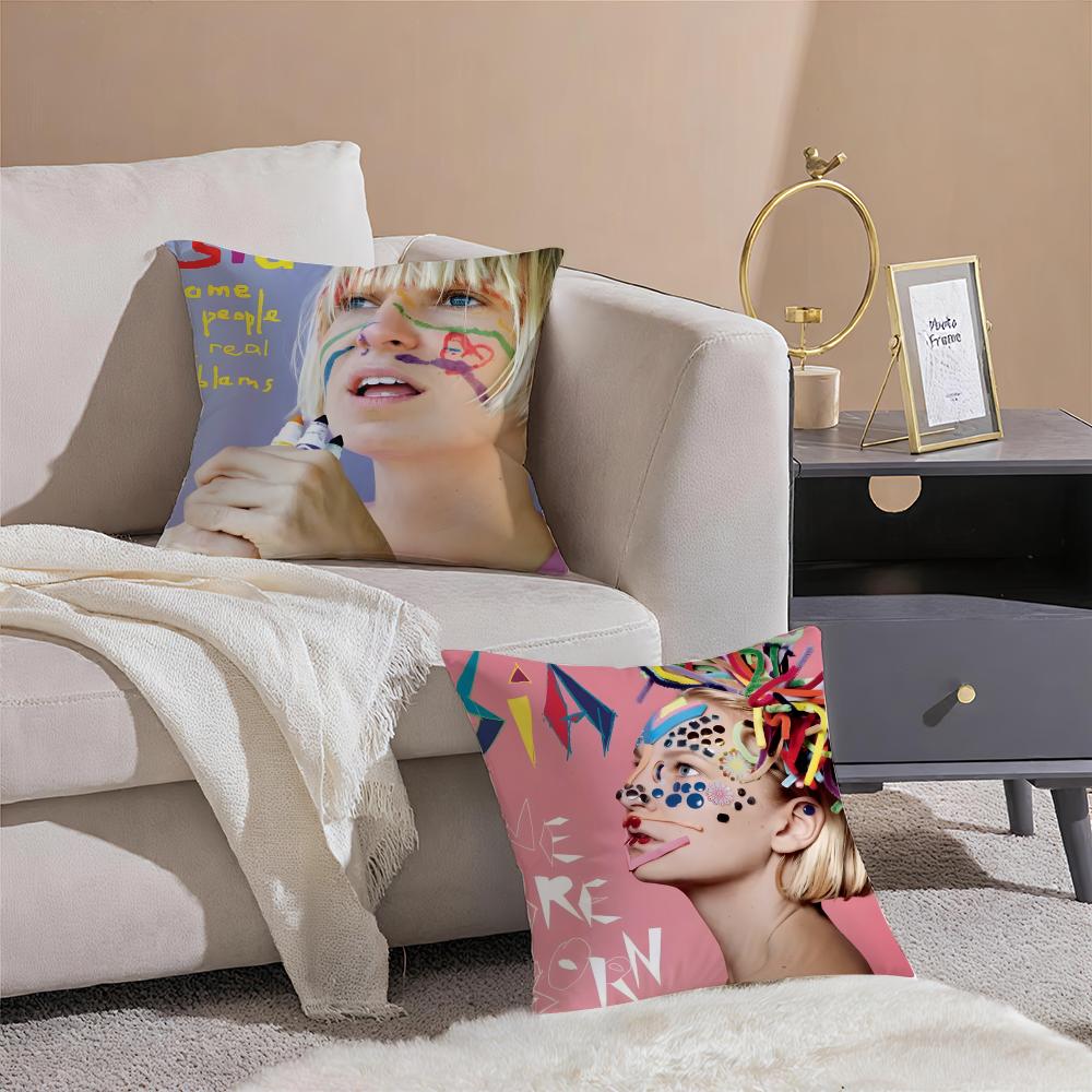 Mysterious Pop Australian Singer SSia FFurler Cushion Cover Pillowcase Short Plush Invisible zipper Room Sofa Cushion Cover