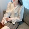 Early Autumn Style Butterfly Bow Premium Chiffon Shirt for Women Unique and Beautiful Shirt