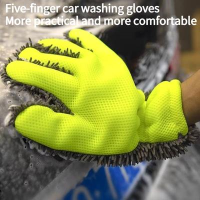 1 Stück Autowaschhandschuhe Plüsch Wasserdichte Autotücher Spezielle Autobürste Lappen Chenille Reinigungsfelgen-Tuch