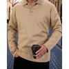 Men S Long Sleeve Turn Down Collar Polo Shirt Casual Spring Autumn