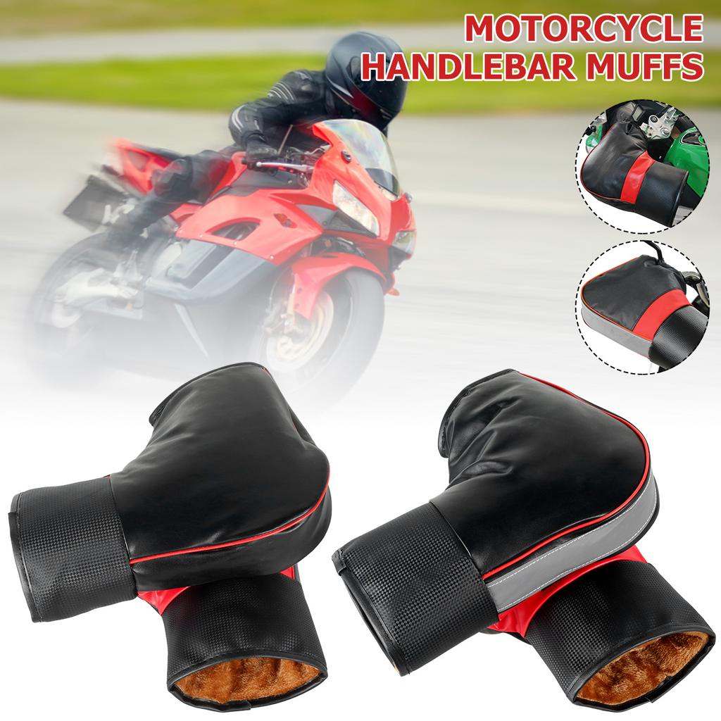 Motorcycle Handlebar Muffs Universal Motorcycle Handlebar Gloves Waterproof Windproof Motorcycle Grip Muff Winter Hand Warmer