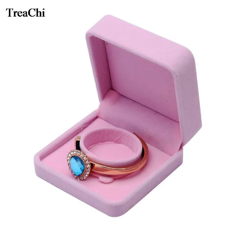 High Quality Pink Velvet Rounded Corner Jewelry Box Ring Earrings Necklace Pendant Bracelet Pearl Necklace Jewelry Gift Box