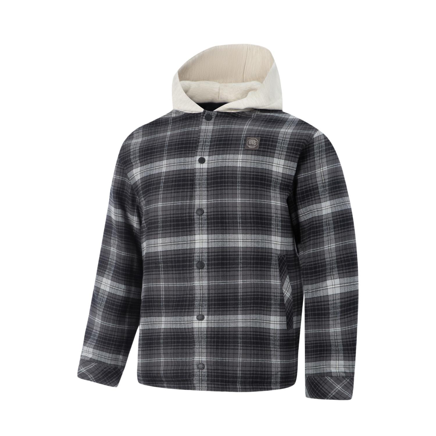 Li Ning Баскетбольная Серия Bad5 Толстовка с капюшоном Цветной блок Логотип Буквы Пуговицы Хлопковая куртка Мужские куртки AFMW001-4 L