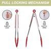 3PCS Kitchen Tongs Set Silicone Tips Non-Stick Stainless Steel Heat Resistant Cooking Tools Locking Mechanism
