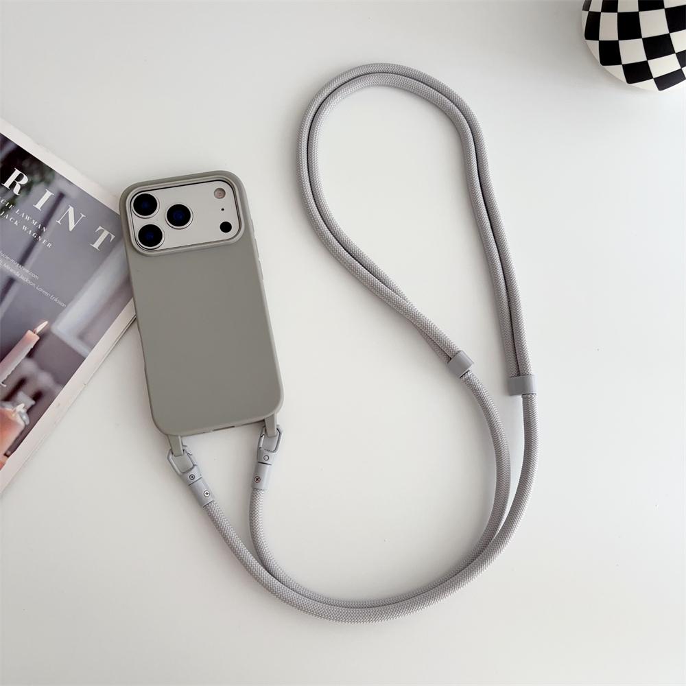 Lanyard Soft Silicone Candy Case for 17 Air 16 Pro Max 15 14 Plus 13 12 Shoulder Rope Neck Cord Strap Shockproof Cover