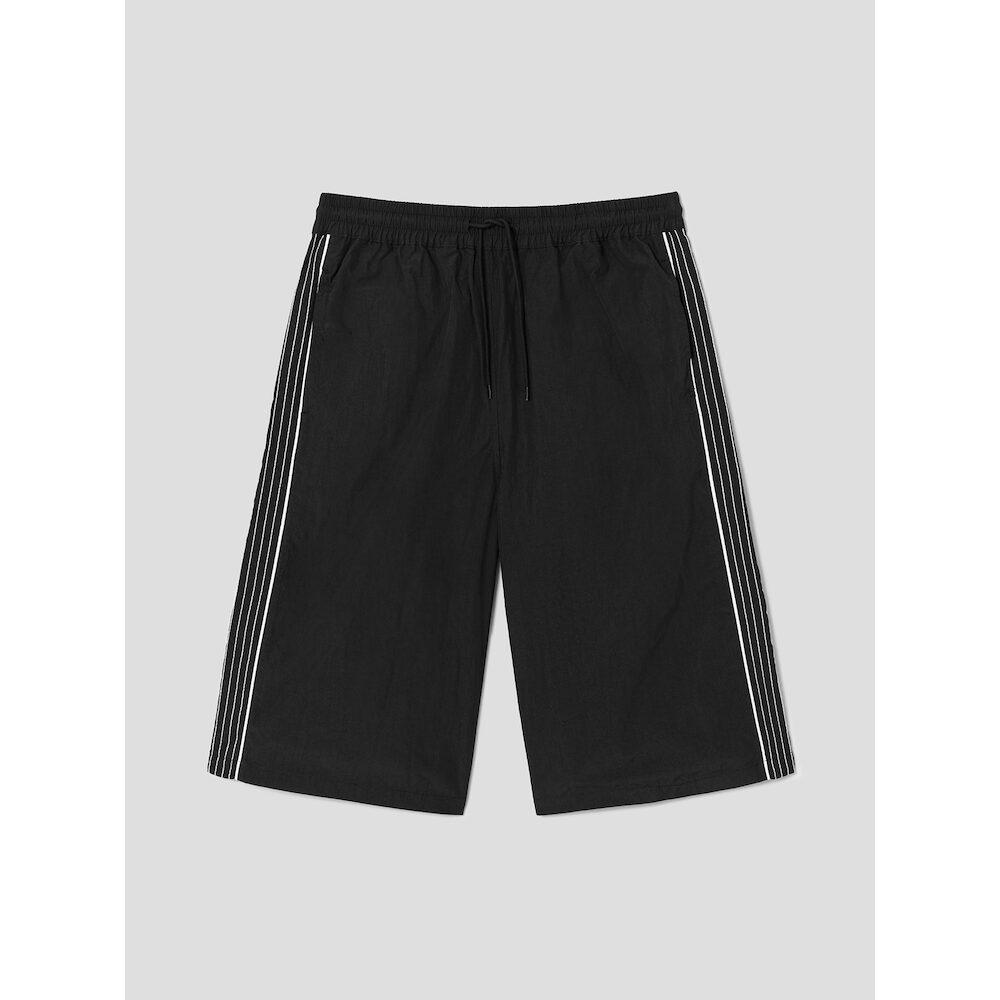 Saendeusaundeu (Unisex) Synthetic Bermuda Banding Shorts Black