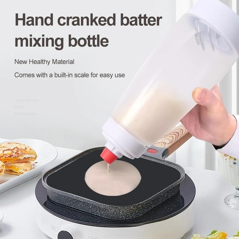 Silicone Squeeze Pancake Mix Dispenser Kitchen Pancake Batter Dispenser Bottle for Waffle Cupcakes Muffins Crepes Qatayef