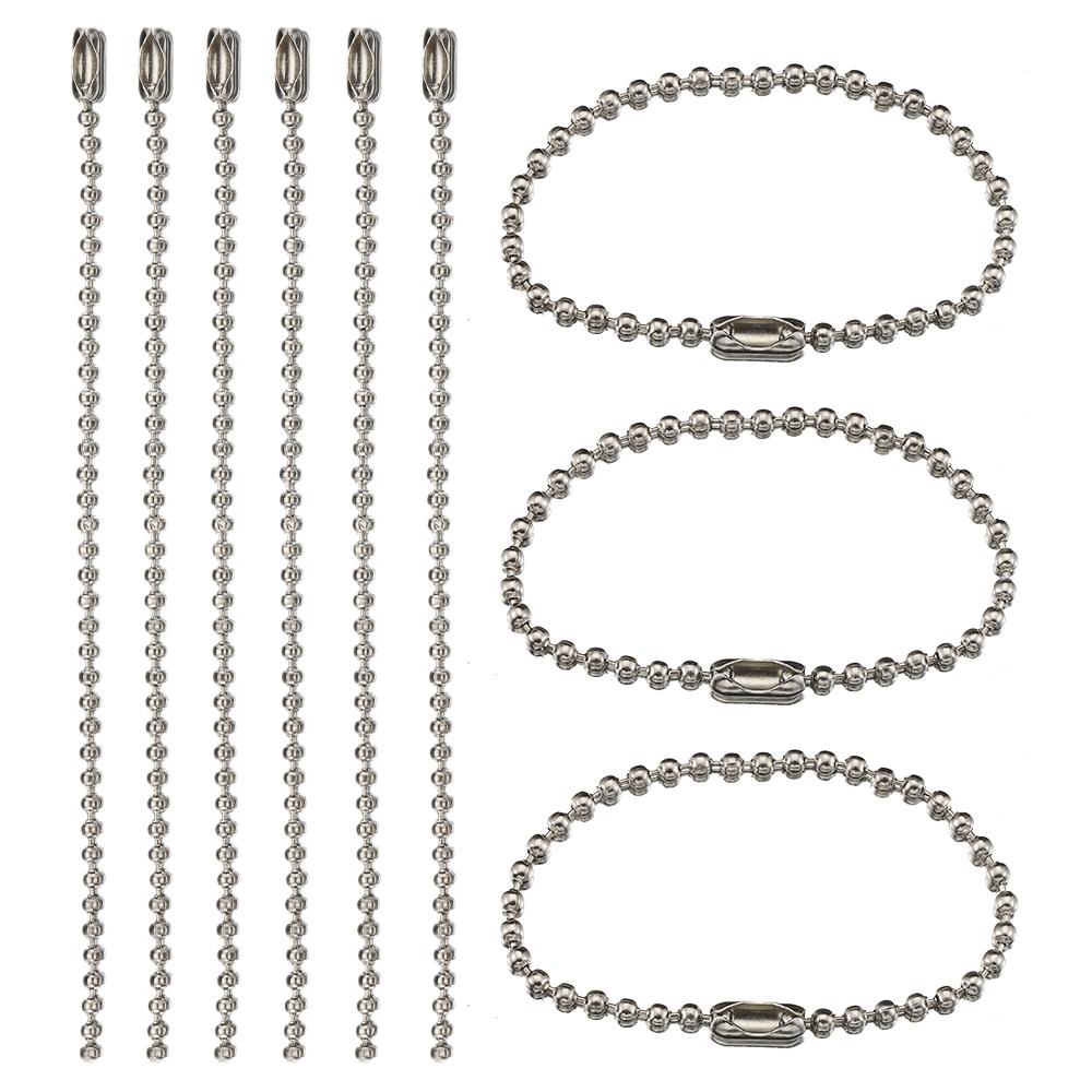 10pcs Stainless Steel Ball Beading Chains 8-20cm Connector for Key Chain/Dolls/Label DIY Bracelet Jewelry Making Accessorise